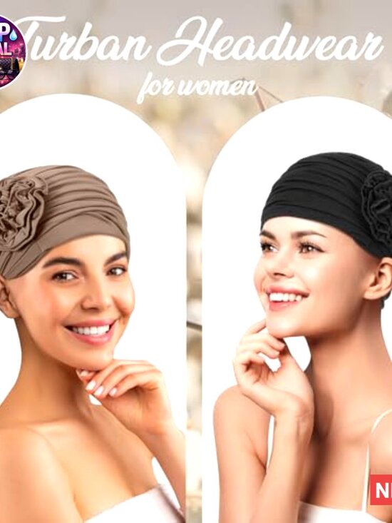 Soft Cotton Spandex Chemo Headwear Turbans Elastic Hair Wraps Beanie main image 5